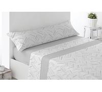 Miracle Home. Olite Parure de lit 3 pièces avec Drap-Housse Ajustable, Drap Plat et taie d'oreiller, 50% Coton, 50% Microfibre brossée, Gris, 150 x 200 cm, lit de 150 cm
