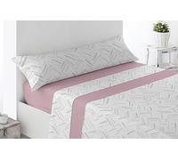 Miracle Home. Olite Parure de lit 4 pièces avec Drap-Housse Ajustable, Drap Plat et 2 taies d'oreiller, 50% Coton, 50% Microfibre brossée, Rose, 180 x 200 cm, lit de 180 cm