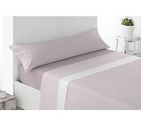 Miracle Home. Parure de draps Brias. Parure 4 pièces, Drap-Housse, Drap de Dessus et 2 taies d'oreiller. Anti-Peeling. Rose. 180 x 200. Lit 180. 2 taies d'oreiller 107x45