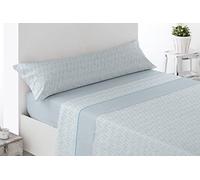 Miracle Home. Pyrénées Rois Parure de lit Thermique 3 pièces avec Drap-Housse réglable, Drap Plat et taie d'oreiller. Chaleur, Douceur Premium et Ajustement Bleu, 90 x 200 cm, lit de 90 cm