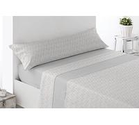 Miracle Home. Pyrénées Rois Parure de lit Thermique 3 pièces avec Drap-Housse réglable, Drap Plat et taie d'oreiller. Chaleur, Douceur Premium et Ajustement Gris, 135 x 200 cm, lit de 135 cm