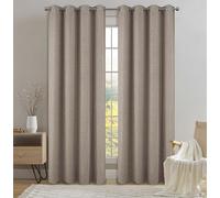 Miracle Home. Rideau Moderne et Élégant de 1 Pièce avec Œillets pour Salon et Chambre à Coucher, Beige Gingko. 145 (Largeur) X 260 (Hauteur) centimètres