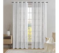 Miracle Home. Rideau Moderne et Élégant de 1 Pièce avec Œillets pour Salon et Chambre à Coucher, Biloba Beige. 200 (Largeur) X 260 (Hauteur) centimètres