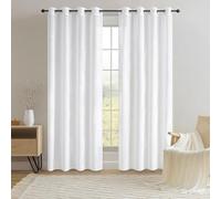 Miracle Home. Rideau Moderne et Élégant de 1 Pièce avec Œillets pour Salon et Chambre à Coucher, Biloba Blanc. 200 (Largeur) X 260 (Hauteur) centimètres
