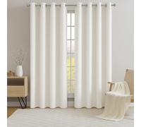 Miracle Home. Rideau Moderne et Élégant de 1 Pièce avec Œillets pour Salon et Chambre à Coucher, Blanc Ginkgo. 200 (Largeur) X 260 (Hauteur) centimètres