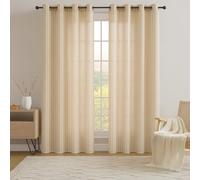 Miracle Home. Rideau Moderne et Élégant de 1 Pièce avec Œillets pour Salon et Chambre à Coucher, Cilantro Beige. 145 (Largeur) X 260 (Hauteur) centimètres