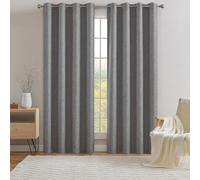 Miracle Home. Rideau Moderne et Élégant de 1 Pièce avec Œillets pour Salon et Chambre à Coucher, Gingo Gris. 200 (Largeur) X 260 (Hauteur) centimètres