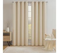 Miracle Home. Rideau Moderne et Élégant de 1 Pièce avec Œillets pour Salon et Chambre à Coucher, Gingo Brut. 145 (Largeur) X 260 (Hauteur) centimètres