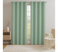 Miracle Home. Rideau Moderne et Élégant de 1 Pièce avec Œillets pour Salon et Chambre à Coucher, Gingo Vert. 145 (Largeur) X 260 (Hauteur) centimètres