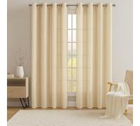 Miracle Home. Rideau Moderne et Élégant de 1 Pièce avec Œillets pour Salon et Chambre à Coucher, Pin Beige. 145 (Largeur) X 260 (Hauteur) centimètres