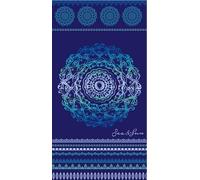 Miracle Home. Serviette 100% Coton égyptien. Mandala, 90 X 165 Cm. Azul.11866