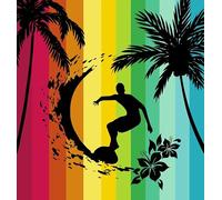 Miracle Home. Serviette 100% Coton égyptien. Surf Paraiso, 150 X 170, Multicolor, 12032