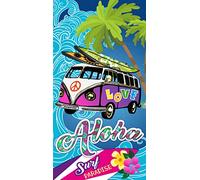 Miracle Home Serviette de Plage en Microfibre Aloha, Multicolor, 75 x 145 cm. 15073