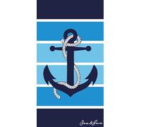 Miracle Home. Serviette de Plage en Microfibre Ancre, 100% Poliéster, 75 X 145 cm. 11787