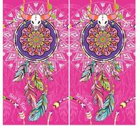 Miracle Home. Serviette de Plage en Microfibre Attrape Un rêve, 100% Poliéster, 95 X 175 Cm. Rose. 11806 (Lot de 2)