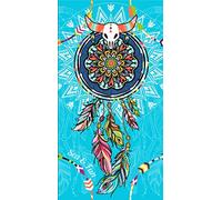 Miracle Home. Serviette de Plage en Microfibre Attrape Un rêve, 100% Polyester, 95 X 175 Cm. Bleu. 11806
