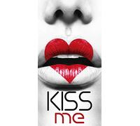 Miracle Home 11755 100% Polyester Kiss Me Beach Towel, Multi-Colour, 95 x 175 cm, Serviette de Plage, 95 X 175. Microfibre