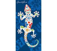 Miracle Home. Serviette de Plage en Microfibre Lézard Menorca Bleu, 100% Polyester, 75 X 145 cm. 15551
