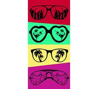 Miracle Home. Serviette de Plage en Microfibre Sunglasses, 100% Polyester, 75 X 145 cm. 11750