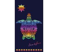 Miracle Home. Serviette de Plage en Microfibre Tortue Colores, 100% Polyester, 75 X 145 cm. 15553