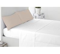 Miracle Home. Taie d'oreiller 100% Microfibre brossée, Fermeture enveloppe, Anti-Boulochage. 85X45. Comprend 2 unités. Lit 150. Beige