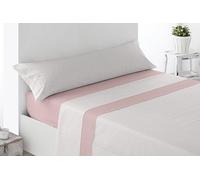 Miracle Home. Turcia Parure de lit 3 pièces avec Drap-Housse Ajustable, Drap Plat et taie d'oreiller, 50% Coton, 50% Microfibre brossée, Rose, 135 x 200 cm, lit de 135 cm