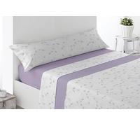 Miracle Home. Valverde Parure de lit 3 pièces avec Drap-Housse Ajustable, Drap Plat et taie d'oreiller, 50% Coton, 50% Microfibre brossée, Mauve 105 x 200 cm, lit de 105 cm