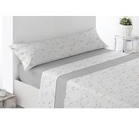 Miracle Home. Valverde Parure de lit 4 pièces avec Drap-Housse Ajustable, Drap Plat et 2 taies d'oreiller, 50% Coton, 50% Microfibre brossée, Beige, 150 x 200 cm, lit de 150 cm