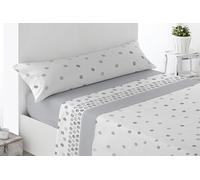 Miracle Home. Villar Parure de lit 3 pièces avec Drap-Housse Ajustable, Drap Plat et taie d'oreiller, 50% Coton, 50% Microfibre brossée, Gris, 150 x 200 cm, lit de 150 cm