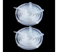 Miracle Lot de 12 couvercles extensibles en silicone réutilisables pour bols, plats et bols au micro-ondes (ronds, blanc)