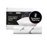 Miracle Made® Coolit True Grip - Parure de lit 4 pièces, 300 Fils au Pouce carré, infusé d'argent Lyocell pour Peaux sensibles - Grand lit - Blanc