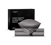 Miracle Made Newly Improved Extra Luxe Cool IT True Grip Fitted Bed Sheet - Silver Grey,King - 4 Piece Silver Infused - 300-Thread-Count Fabric - Fitted Sheet King