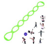 Miracle Miles Bande de résistance extensible à 7 anneaux - Bande de yoga, étirement, bras, épaules, pied, jambe, fessier, fitness à la maison, gym, physiothérapie (vert)