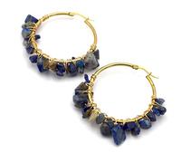Miracles Minéraux | boucles/puces/clous d'oreille en pierre naturelle |création artisanale| Modèle et pierre au choix ("chips créole" doré | lapis lazuli)