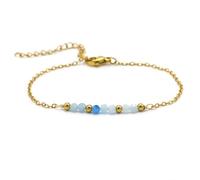 Miracles Minéraux Bracelet en acier inoxydable plaqué Or avec des pierres de naissance naturelles |Bijou Élégant| fait main | lithothérapie | bien être
