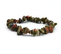 Miracles Minéraux Bracelet Perle Baroque Chips, Pierre Naturelle, création Artisanale française, Plus de 80 Choix (Unakite)