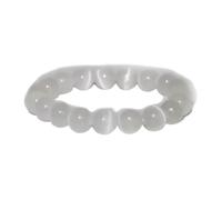 Miracles Minéraux Bracelet perle ronde 10 mm, pierre naturelle, création artisanale française, plus de 40 choix (Sélénite 10 mm)