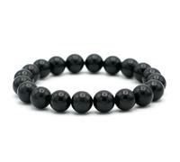 Miracles Minéraux Bracelet perle ronde 10 mm, pierre naturelle, création artisanale française, plus de 40 choix (Shungite 10 mm)
