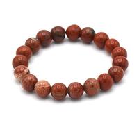 Miracles Minéraux Bracelet perle ronde 10 mm, pierre naturelle, création artisanale française, plus de 40 choix (Jaspe rouge 10 mm)