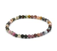 Miracles Minéraux Bracelet perle ronde 4 mm fin et discret, pierre naturelle, création artisanale française, plus de 60 choix (Tourmaline melon d'eau 4 mm)