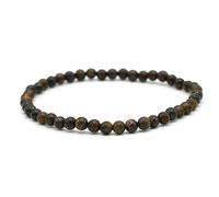Miracles Minéraux Bracelet perle ronde 4 mm fin et discret, pierre naturelle, création artisanale française, plus de 60 choix (Bronzite 4 mm)