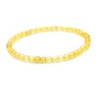 Miracles Minéraux Bracelet perle ronde 4 mm fin et discret, pierre naturelle, création artisanale française, plus de 60 choix (Citrine 4 mm)
