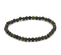 Miracles Minéraux Bracelet perle ronde 4 mm fin et discret, pierre naturelle, création artisanale française, plus de 60 choix (Jaspe sang de dragon 4 mm)
