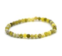 Miracles Minéraux Bracelet perle ronde 4 mm fin et discret, pierre naturelle, création artisanale française, plus de 60 choix (Chrysoprase citron 4 mm)