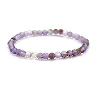 Miracles Minéraux Bracelet perle ronde 4 mm fin et discret, pierre naturelle, création artisanale française, plus de 60 choix (Cacoxénite super seven 4 mm)