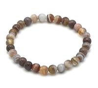 Miracles Minéraux bracelet perle ronde 6 mm pierre naturelle (Agate de Botswana 6 mm)