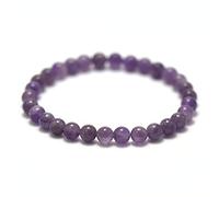 Miracles Minéraux bracelet perle ronde 6 mm pierre naturelle (Améthyste 6 mm)