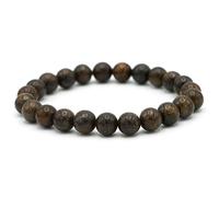 Miracles Minéraux Bracelet perle ronde 8 mm, pierre naturelle, création artisanale française, plus de 80 choix (Bronzite 8 mm)