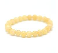 Miracles Minéraux Bracelet perle ronde 8 mm, pierre naturelle, création artisanale française, plus de 80 choix (Calcite jaune 8 mm)