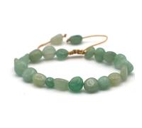 Miracles Minéraux Bracelet Pierre roulée, Pierre Naturelle Semi-précieuse, Plus de 30 gemmes au Choix (0 shamballa | Aventurine Verte)